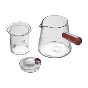 Bothyi - Tetera De Vidrio Con Infusor Con Tapa, Elegante Tetera Transparente Para Acampar En Casa, 800Ml