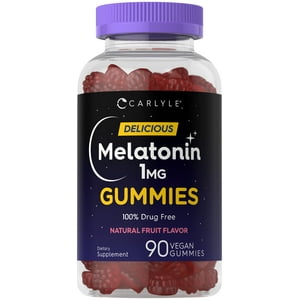 Gomitas De Melatonina Carlyle, 1 Mg, 90 Unidades, Veganas, Sin Gluten
