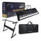 thumbnail image 1 of Teclado Musical 61 Teclas Ibrah Piano + Funda + Atril Negro, 1 of 3