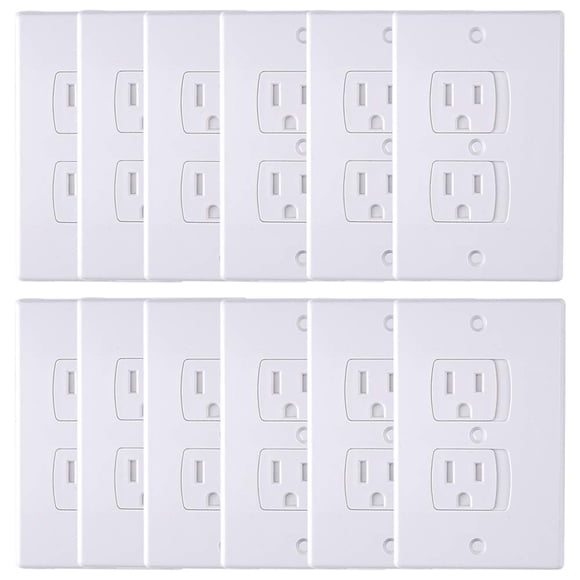 AUSTOR Paquete de 12 tapas de enchufe eléctricas de seguridad para bebés 12x7.5x1 cm