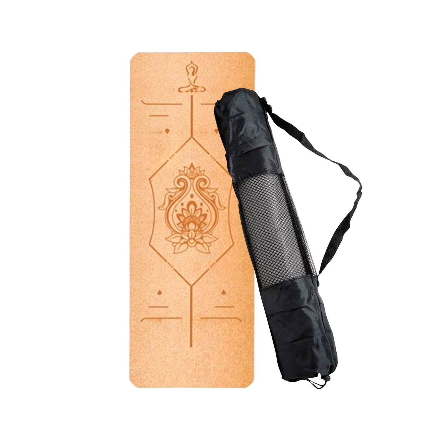 Sd-fit - Mat De Yoga Corcho Y Látex Natural 5.5 Mm – Diseño 602 Con Bolso