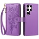 thumbnail image 2 of Funda Billetera Floral en Relieve samsung galaxy S24 Ultra con Tarjetero y Cremallera Morado, 2 of 6