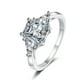 thumbnail image 1 of Exaggerated Moissanite Ring - Sterling Silver Female Fancy Shaped Ring with 3 Carats - Perfect Valentine's Day Gift, 1 of 4