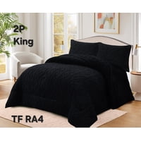 Aladdins Shop - Cobertor De Invierno Texturizado Con Chiporro 2 Plazas Trenzado Negro