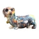 thumbnail image 2 of Adorno De Estatua De Perro Animal De Resina Moderno Para Sala De Estar Estantería Mesita De Noche Azul, 2 of 3