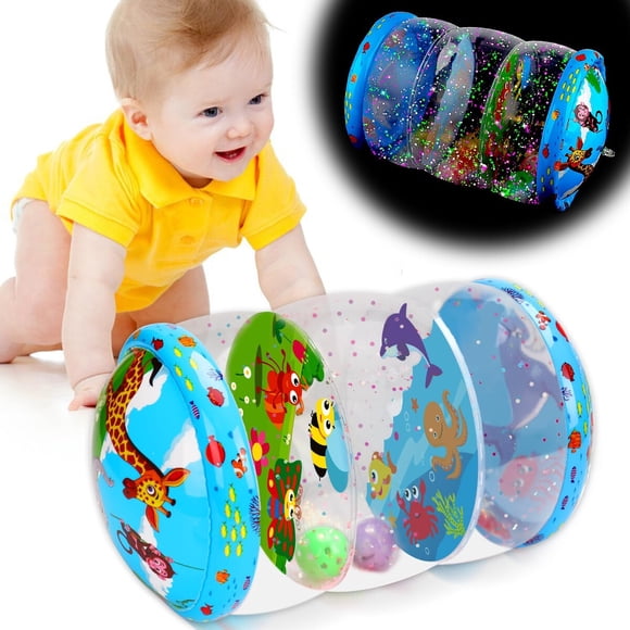 Juguete Rodillo Inflable Bebé Luces y Sonajeros