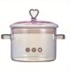 thumbnail image 1 of 1pc, Household Pink Double Ear Glass Pot, Double Handle Soup Health Pot, Electric Ceramic Stove Soup, Open Fire Stew Pot, Innovative Pink Glass Pot 1500ml/50.7oz, 1 of 2