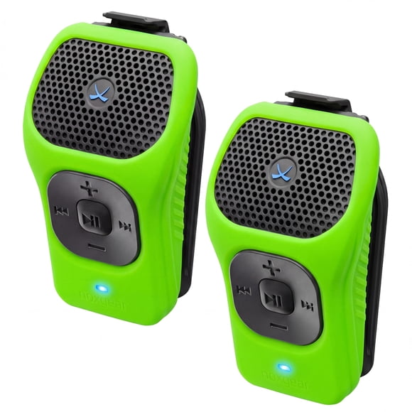 noxgear 39g Altavoz Bluetooth Portátil con Clip, Pack de 2, Verde