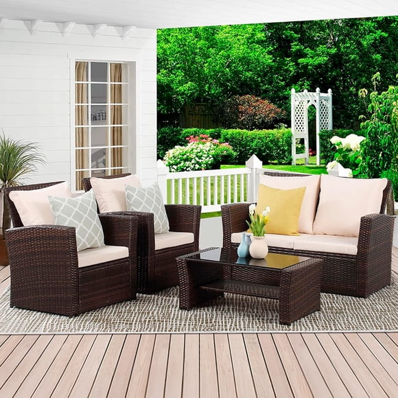 Set Terraza 4 Piezas Mediterraneo Café