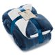 thumbnail image 1 of Manta Sherpa Blanket Genteele, supersuave y reversible, color azul marino y blanco, 1 of 6