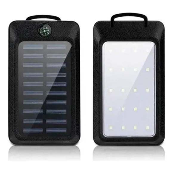 Batería Externa Carga Solar Power Bank 20000mah Lámpara Usb