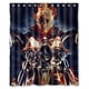 thumbnail image 1 of Cortina de ducha con diseño de calavera de fuego y motocicleta, con ganchos, tamaño 60 x 72 pulgadas, 1 of 3