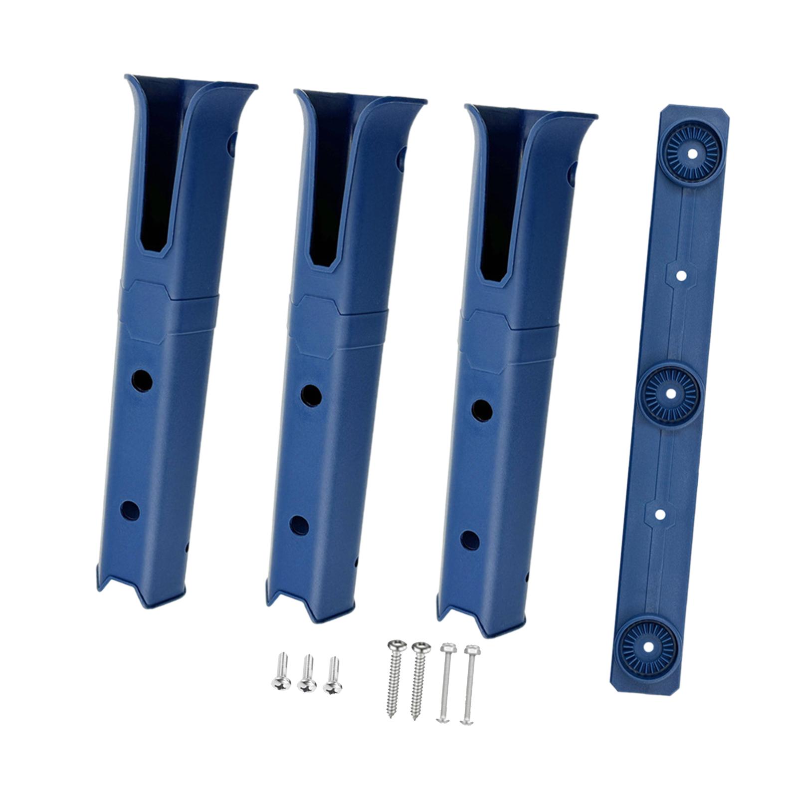 Ioensy - Soporte Para Caña De Pescar De 3 Tubos, Soporte Para Caña De Pescar Para Remolque De Almacenamiento De Garaje, Azul