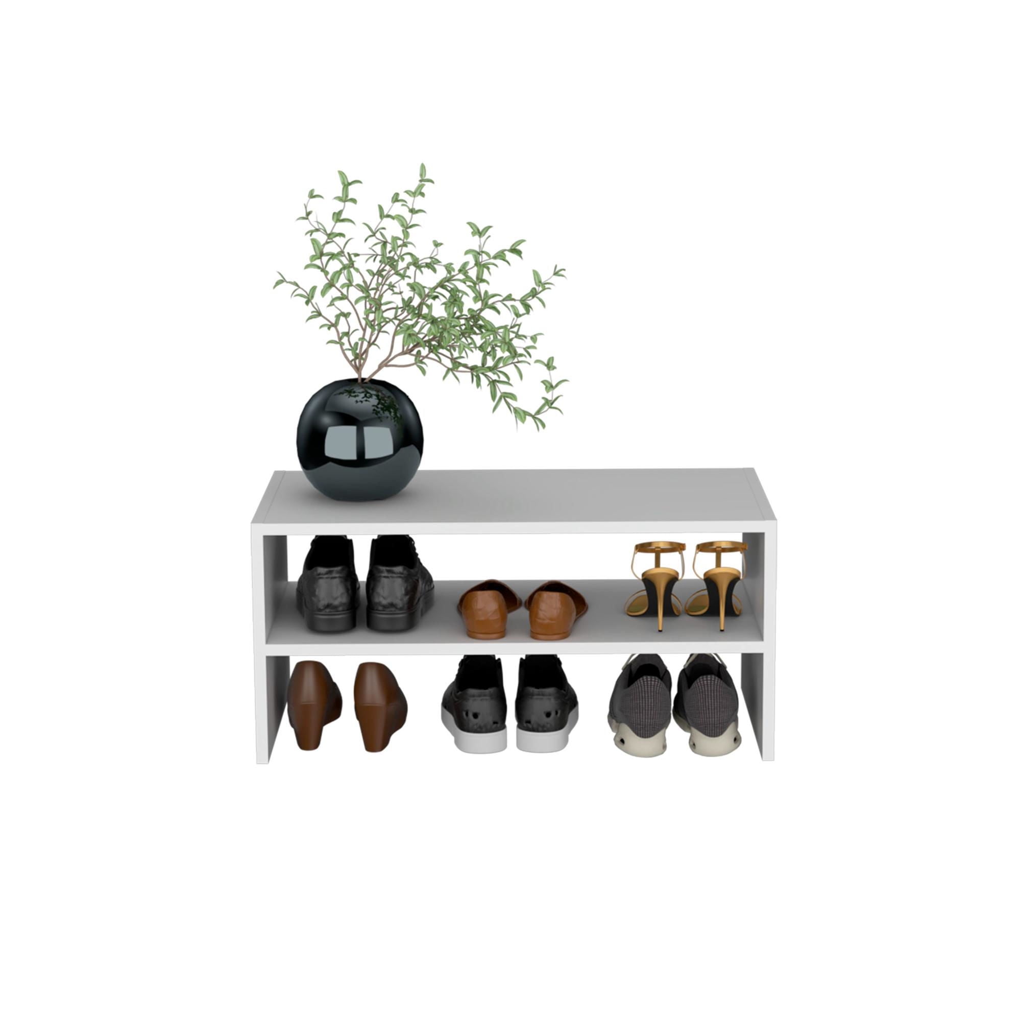 Tuhome - Módulo Zapatero Z-72 Apilable Blanco