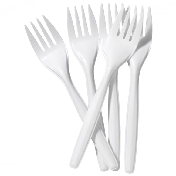 Tenedores Plástico Desechable 15cm Pack 100 Und Tenedor Blanco