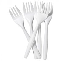 Genérica - Tenedores Plástico Desechable 15Cm Pack 100 Und Tenedor Blanco