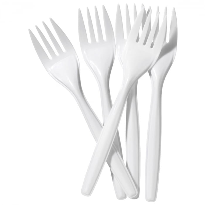 Genérica - Tenedores Plástico Desechable 15cm Pack 100 Und Tenedor Blanco