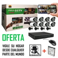 Genérico - Kit 8 Cámaras De Vigilancia + Dvr + Disco 1.000 Gb