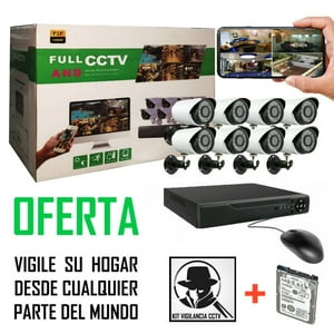 Genérico - Kit 8 Cámaras De Vigilancia + Dvr + Disco 1.000 Gb