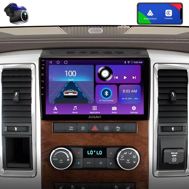 Estéreo para auto AINAVI de 10" con pantalla táctil y CarPlay inalámbrico para Android