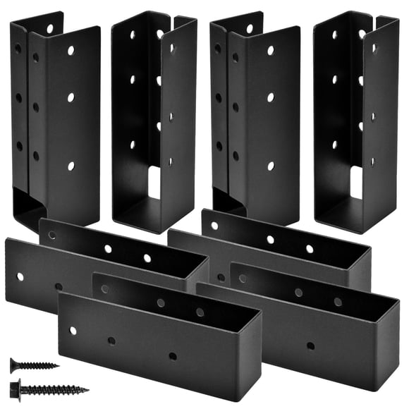 Soportes para Vigas WIMART 2"x4" de Acero Negro 8 piezas