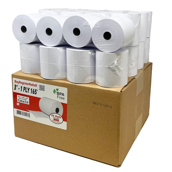 Papel de recibos BuyRegisterRolls 76 mm x 50 m 32 rollos