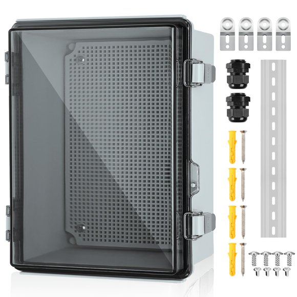 Caja de empalmes Joisyoya IP67 41 × 31 × 17 cm con carril DIN