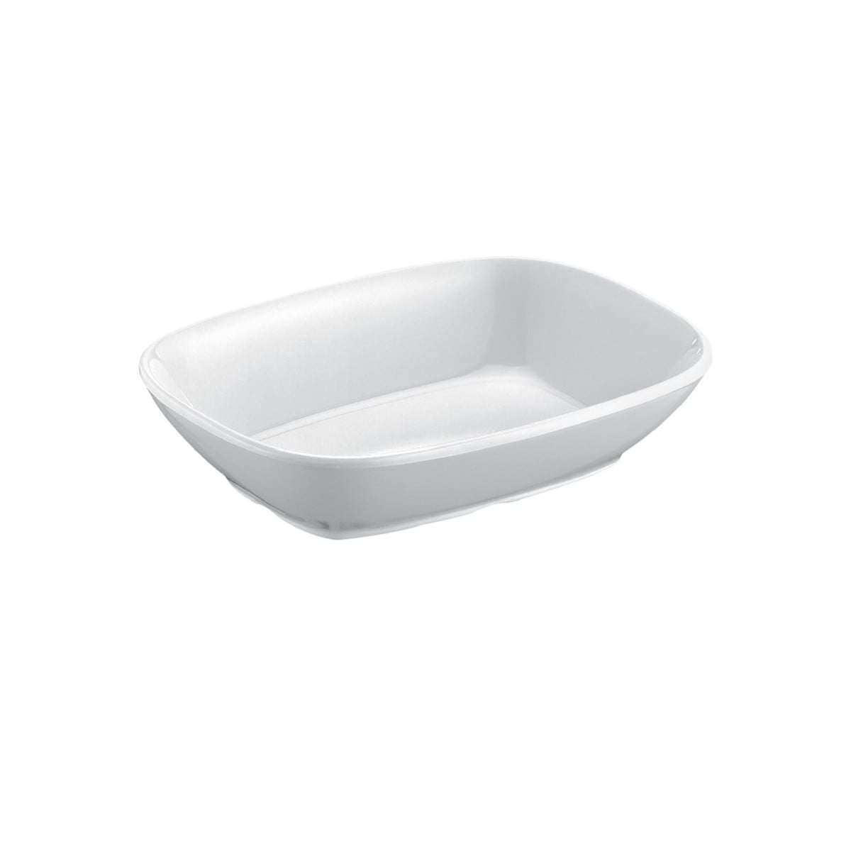 Kulsan - Set De 6 Pocillos Melamina Rectangular Blanca 12x9 X3 Cm Línea Clásica
