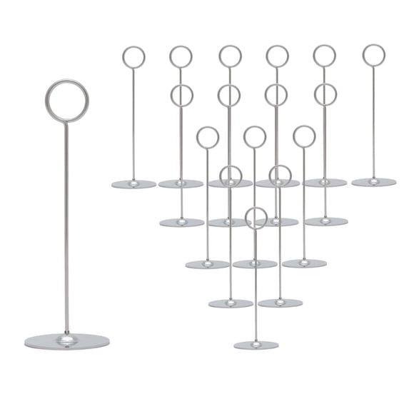 Tarjeteros de mesa Urban Deco, 16 unidades, 20 cm, acero plateado