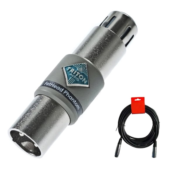 TRITON AUDIO FetHead Phantom Preamplificador de micrófono en línea con cable XLR-XLR de 20"