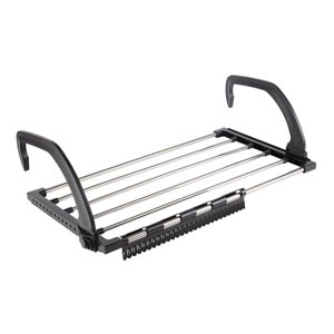 Bothyi - Tendedero De Ropa Para Balcón, Tendedero De Acero Inoxidable Para Valla, Negro