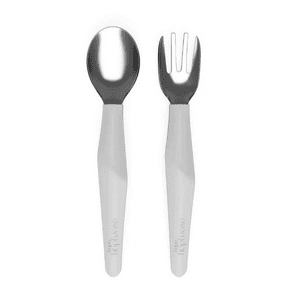 Everyday Baby - Pack De 2 Cubiertos Metálicos Gris