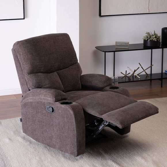 Bergere Reclinable Dante Brown Con Posavasos