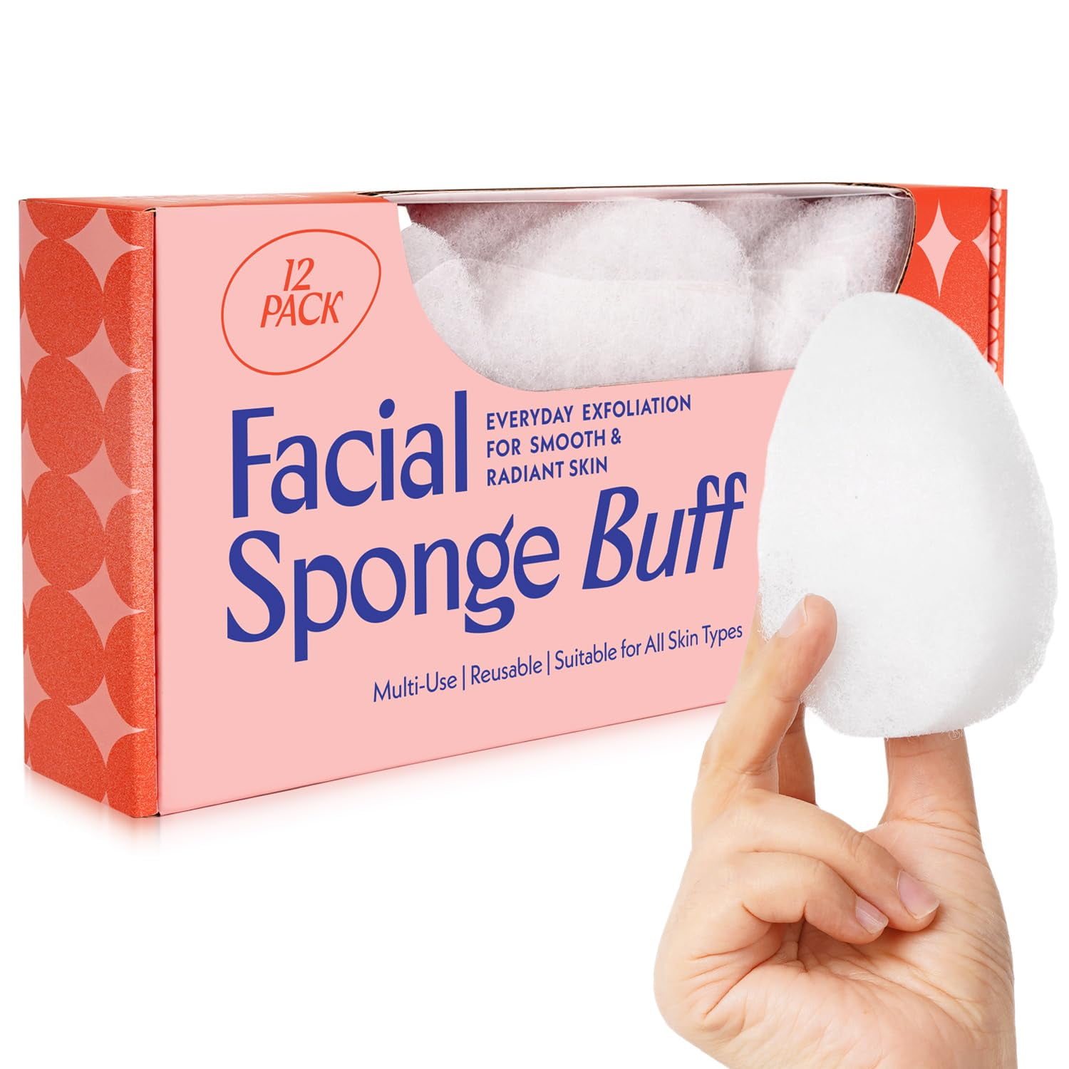 Berkland Goods - [esponja Facial] Exfoliante Berkland Regular, Paquete De 12 Unidades Para Rostro