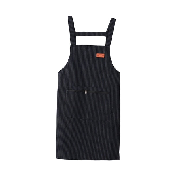 Delantal De Catering Delantal Para Hornear Hombres Mujeres Delantal Con Pechera Para Jardín Granja Cocina Negro