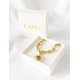 thumbnail image 3 of Collar Carre Eslabon Grueso Con Corazon Enchapado Oro 18k, 3 of 4