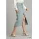 thumbnail image 3 of CCWHOLESALESCLOTHINGS Falda de Mezclilla con Abertura en la Cintura y Botones Delanteros Asimétricos en Azul, 3 of 5