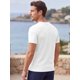 thumbnail image 3 of Camiseta de Gofre de Manga Corta para Hombre INSPIRE CHIC Ligera para Verano L Blanca, 3 of 5