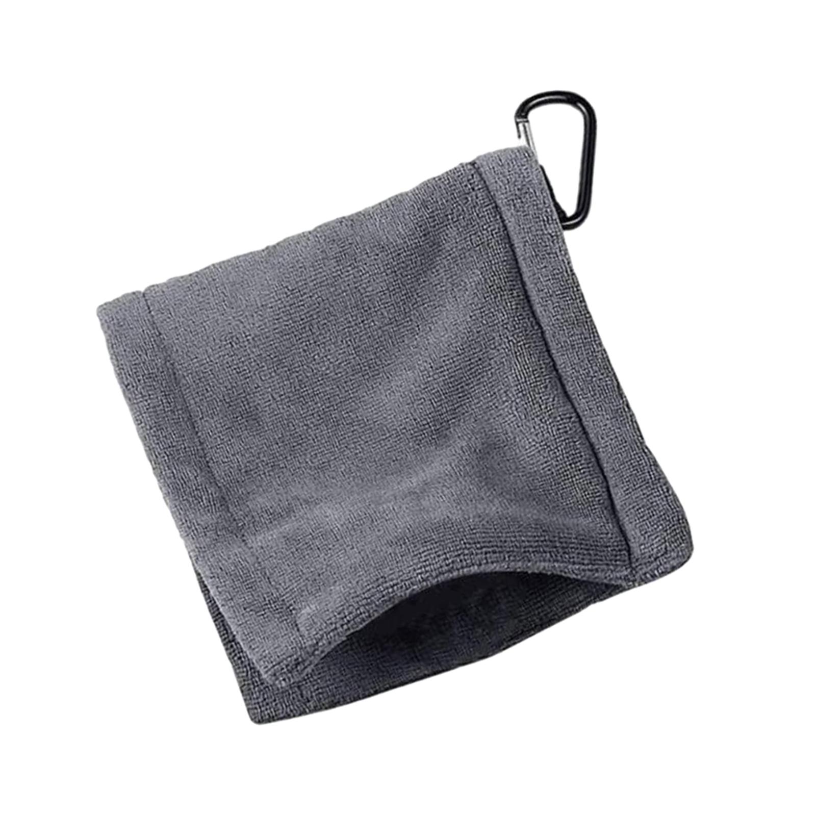 Magideal - Toalla De Limpieza De Pelotas De Golf Portátil, Con Mosquetón, Paño De Limpieza, Toalla Limpiadora De Cabeza De Palo, Para Suministros De Golfistas De Gris
