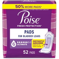 Almohadillas Para Incontinencia Poise 6 Drop Ultimate Absorbency, 52 Unidades