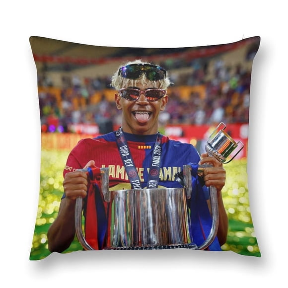 Funda de Almohada de Terciopelo Lamine Yamal Desmarcar 50x50 cm