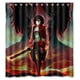 thumbnail image 1 of Cortina de ducha con diseño de Attack on Titan de Mikasa Ackerman, juego de cortinas de baño con ganchos, tamaño 60 x 72 pulgadas, 1 of 3