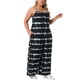 thumbnail image 4 of Mono de Escuela Universitaria para Mujer Talla Grande, Estilo Tie-Dye, con Tirantes Ajustables, Sin Mangas, Elástico, Pierna Ancha, Casual de Verano, Pantalones Largos, Talla 4X, Negro, 4 of 6