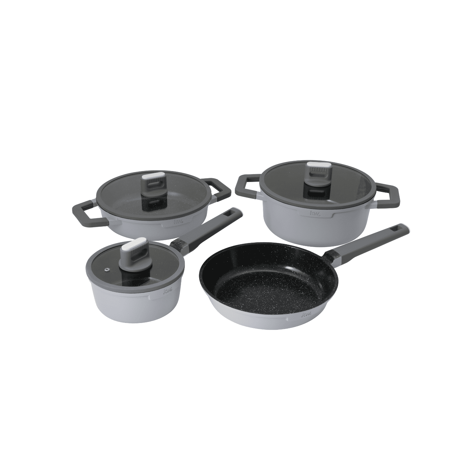 Kitchenware - Bateria De Cocina 7 Piezas Chelsea Aluminio Fundido Gris