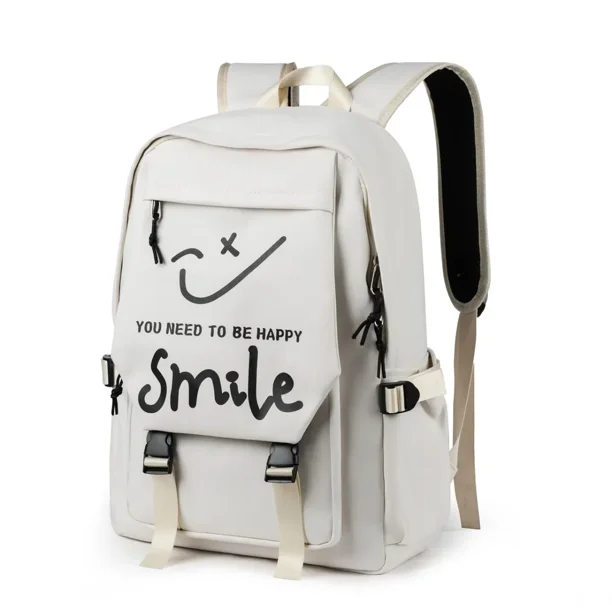 Large capacity quirky expression backpack, leisure travel backpack, sports minimalist unisex bag for men and women