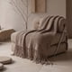 thumbnail image 2 of Manta Decorativa Café Con Flecos Pie De Cama Y Sofá, 2 of 11