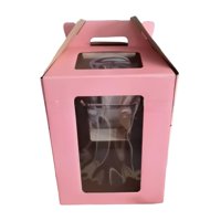 Bothyi - Caja Para Tartas Alta Caja Para Tartas Escalonada Multiusos Para Cumpleaños Fiestas De Aniversario Rosa 30Cmx30Cmx35Cm