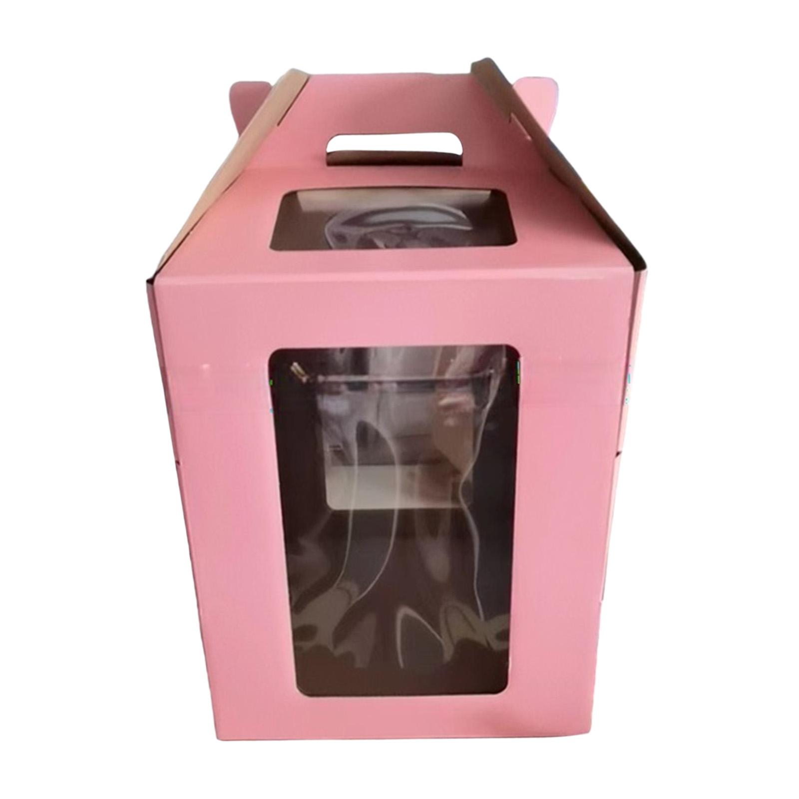 Bothyi - Caja Para Tartas Alta Caja Para Tartas Escalonada Multiusos Para Cumpleaños Fiestas De Aniversario Rosa 30Cmx30Cmx35Cm