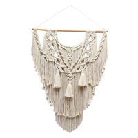 Magideal - Colgante De Pared De Macramé Elegante Colgante De Tapiz Bohemio Tejido A Mano De Dormitorio Único