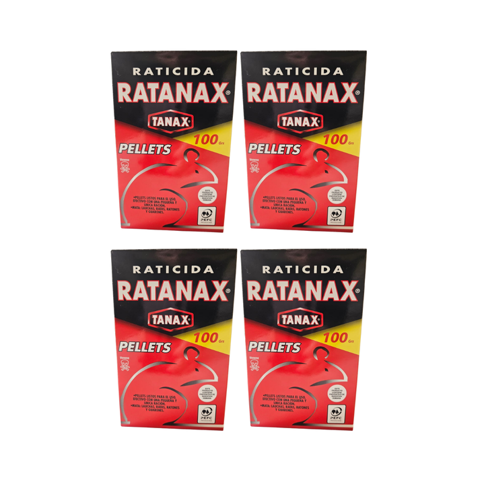 Pack 4 Ratanax En Pellet Para Ratones 100Gr
